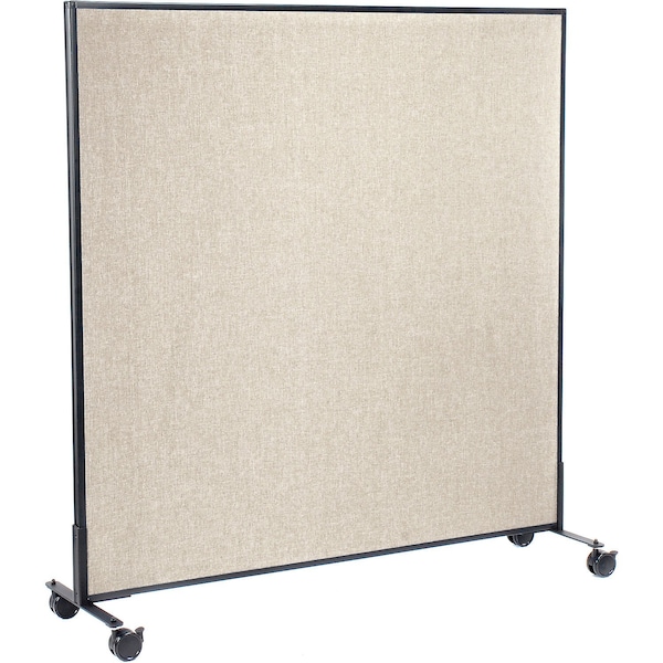Interion By Global Industrial Interion Mobile Office Partition Panel, 60-1/4inW x 63inH, Tan 694962MTN - main